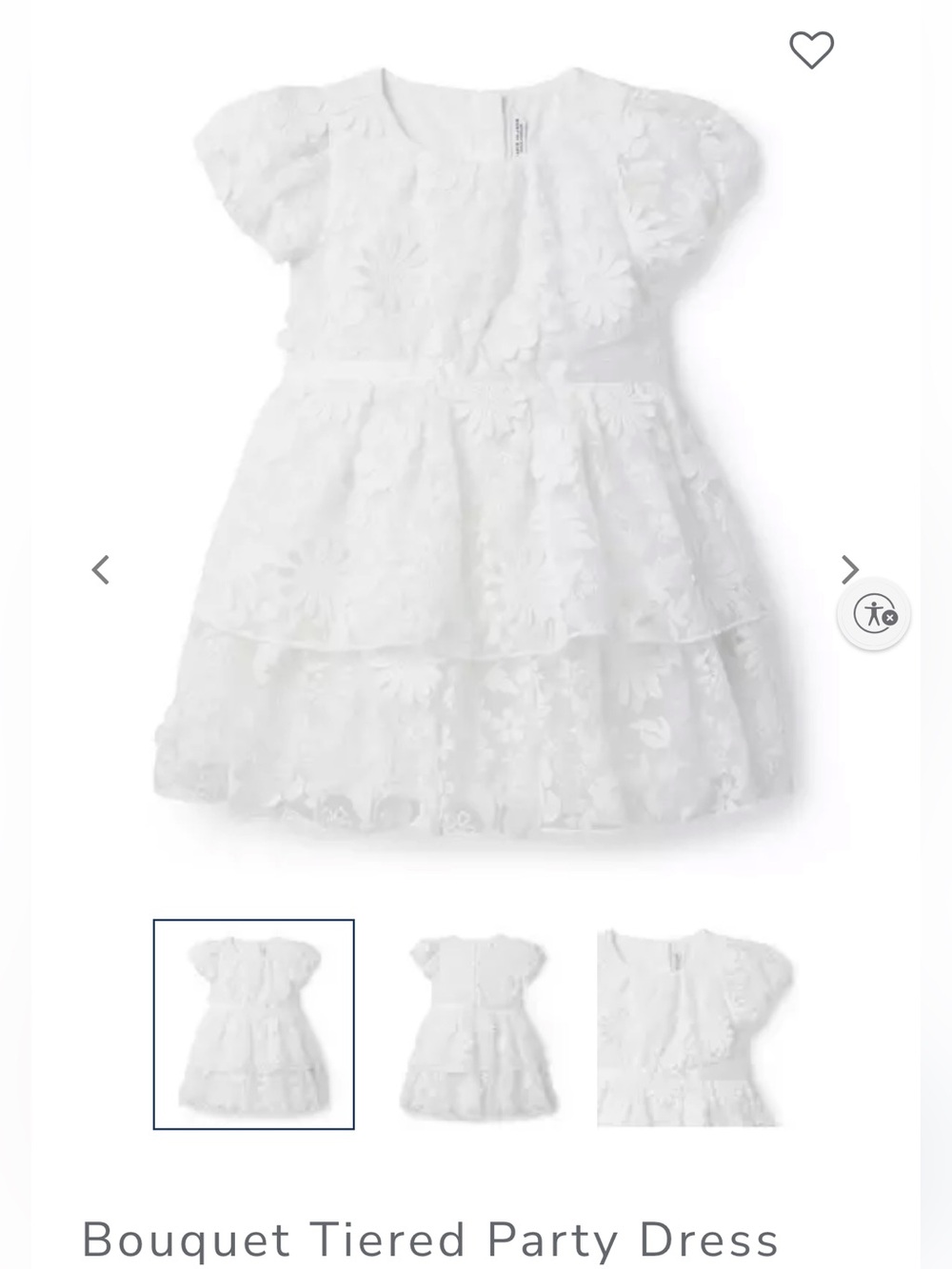 Janie and Jack White Bouquet Tiered Party Dress